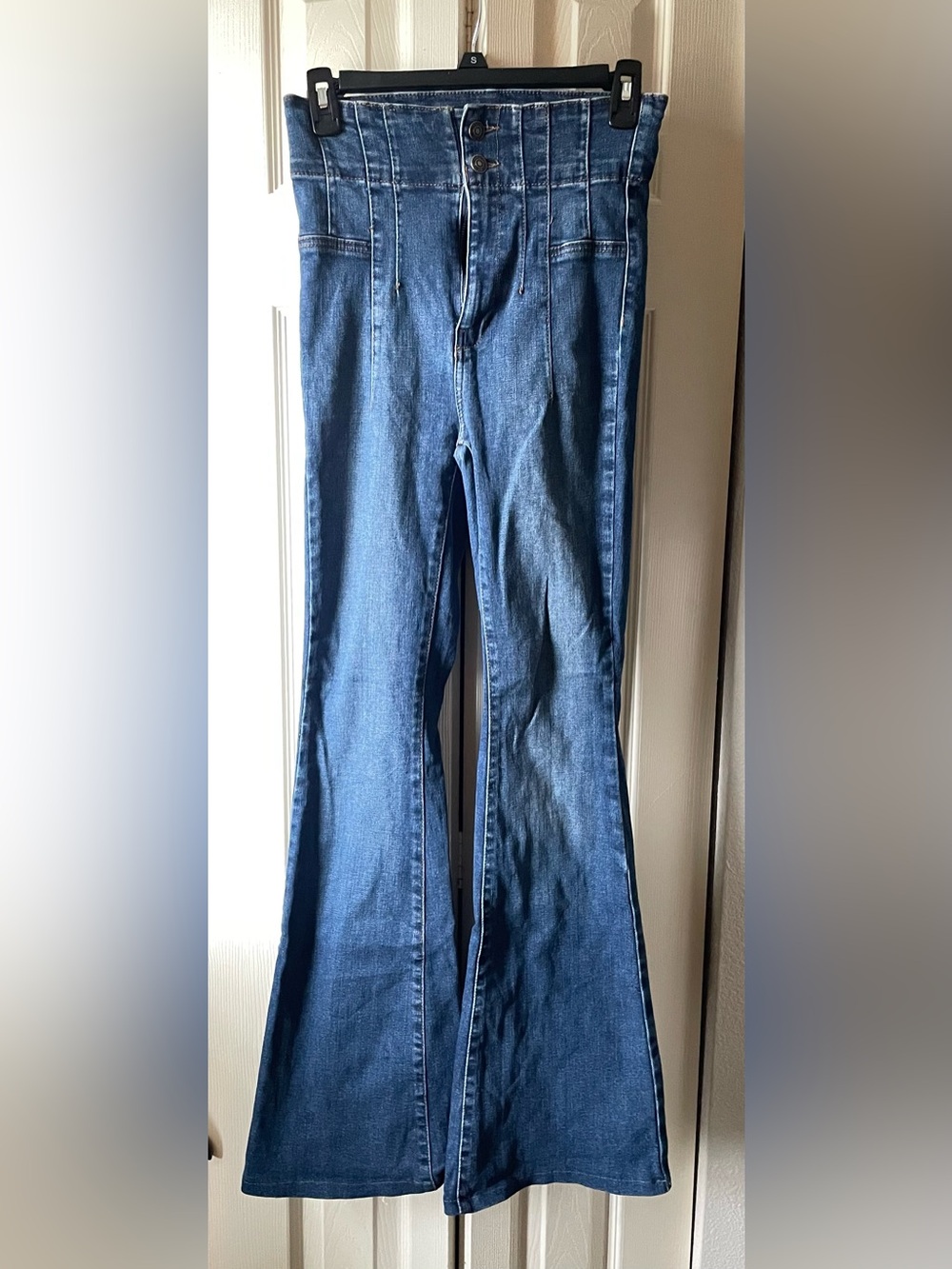 Free People Medium Blue Flare Jeans